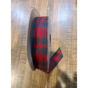 Vintage W.F.R. Bonn Plaid Ribbon Spool - 1" Wide